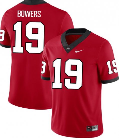 #19 Brock Bowers UGA Bulldogs College Football Men\'s Red Jersey 805418-635