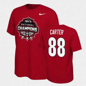 #88 Jalen Carter 2021 National Champions Georgia Bulldogs Celebration Men's Red T-Shirt 804688-944