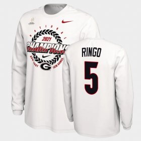 #5 Kelee Ringo 2021 National Champions University of Georgia Expression Men's White T-Shirt 890150-495