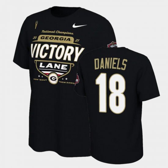 #18 JT Daniels 2021 National Champions Georgia Locker Room Mens Black T-Shirt 680210-190