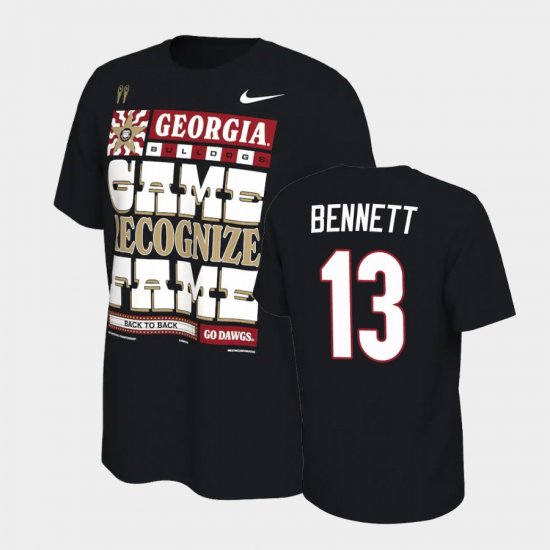 #13 Stetson Bennett 2022 National Champions UGA Men Black T-Shirt 226796-229
