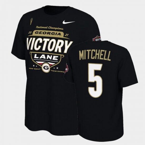 #5 Adonai Mitchell 2021 National Champions University of Georgia Locker Room Mens Black T-Shirt 901223-670
