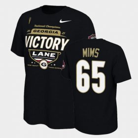 #65 Amarius Mims 2021 National Champions University of Georgia Locker Room Men Black T-Shirt 297876-907