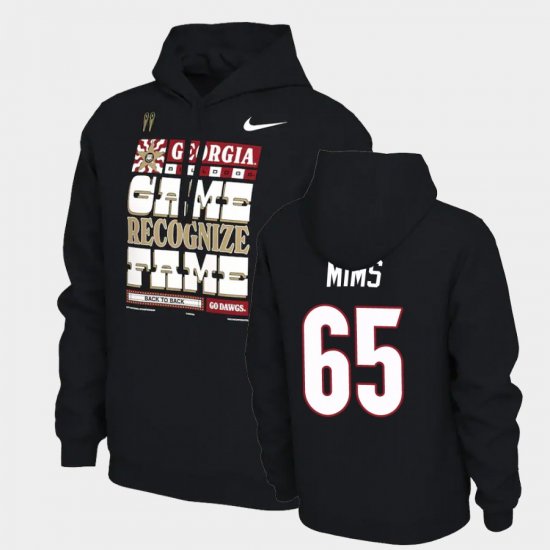 #65 Amarius Mims 2022 National Champions Georgia Men\'s Black Hoodie 173740-580