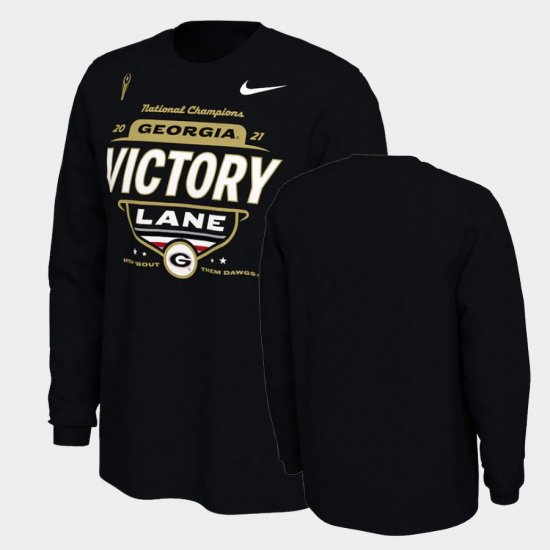 College Football University of Georgia 2021 CFP National Champions Locker Room Longsleeve Men Black T-Shirt 389143-216