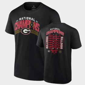 College Football UGA Bulldogs 2021 CFP National Champions Schedule Men Black T-Shirt 760127-635