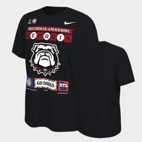 College Football Georgia 2022 Peach Bowl Illustrated Men's Black T-Shirt 402747-231
