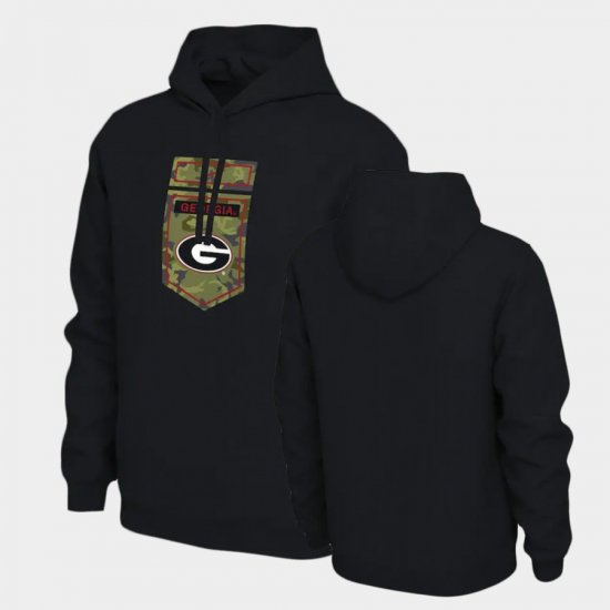 Veterans UGA Bulldogs Men\'s Black Camo Hoodie 978292-433