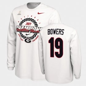 #19 Brock Bowers 2021 National Champions University of Georgia Expression Men's White T-Shirt 673372-849