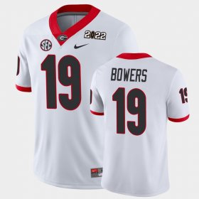 #19 Brock Bowers 2021 National Champions University of Georgia Game Men White Jersey 367799-560
