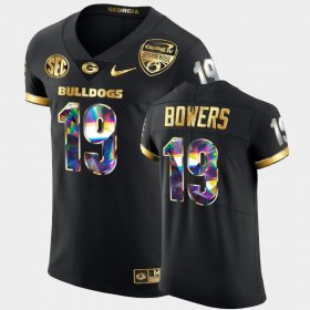 #19 Brock Bowers 2021 Orange Bowl UGA Golden Diamond Edition Mens Black Jersey 866487-158