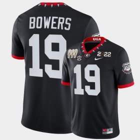 #19 Brock Bowers College Football UGA Bulldogs 3-Times CFP National Champions Alternate Mens Black Jersey 360437-134