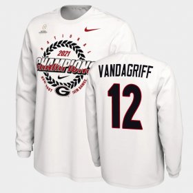 #12 Brock Vandagriff 2021 National Champions Georgia Expression Men White T-Shirt 418116-910