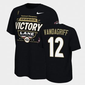 #12 Brock Vandagriff 2021 National Champions UGA Locker Room Men Black T-Shirt 961132-418