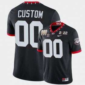 #00 Custom College Football Georgia Bulldogs 2021-22 CFP National Champions Men's Black Jersey 671193-327