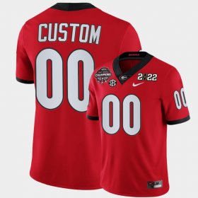 #00 Custom College Football University of Georgia 2021-22 CFP National Champions Men Red Jersey 967219-645