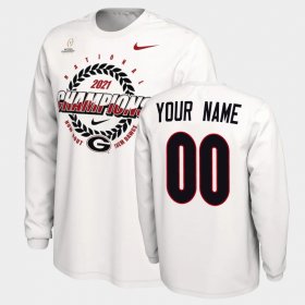 #00 Custom 2021 National Champions Georgia Bulldogs Expression Men White T-Shirt 342428-321