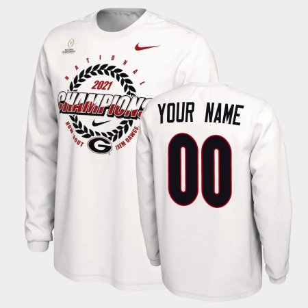 #00 Custom 2021 National Champions Georgia Bulldogs Expression Men White T-Shirt 342428-321