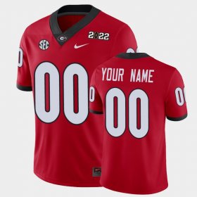 #00 Custom 2021 National Champions Georgia Bulldogs Game Men Red Jersey 401167-173