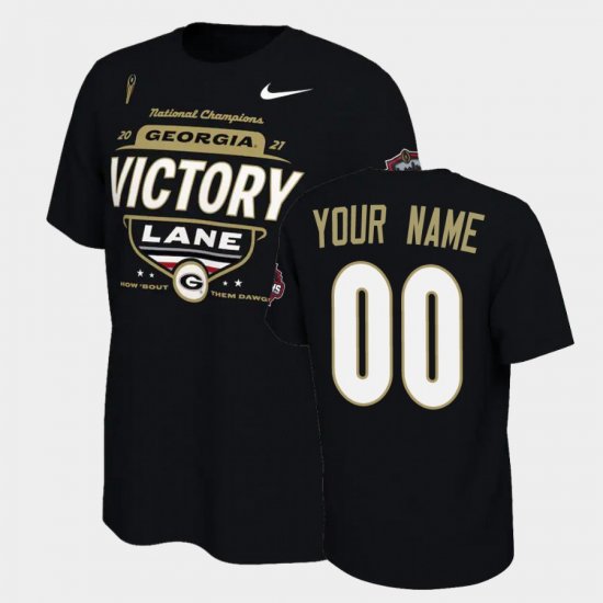#00 Custom 2021 National Champions UGA Locker Room Men\'s Black T-Shirt 467615-170