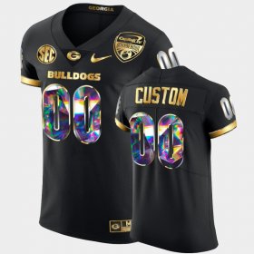 #00 Custom 2021 Orange Bowl Georgia Golden Diamond Edition Mens Black Jersey 386610-370