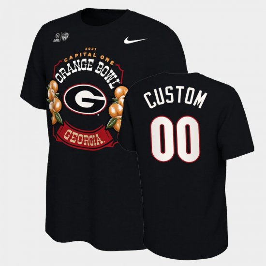 #00 Custom 2021 Orange Bowl Georgia Bulldogs Locker Room Mens Black T-Shirt 919967-583