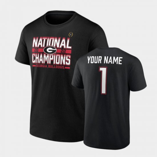 #00 Custom 2022 National Champions Georgia Endzone Mens Black T-Shirt 855303-922