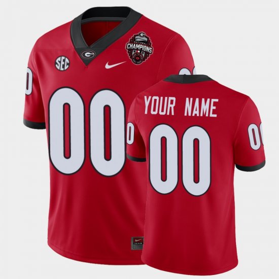 #00 Custom 2022 National Champions UGA Bulldogs Men\'s Red Jersey 268411-546