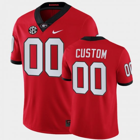#00 Custom College Football University of Georgia Block Number Font Chick-fil-A Mens Red Jersey 817964-181
