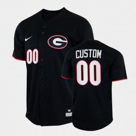 #00 Custom College Baseball Georgia Bulldogs 2022 Full-Button Men's Black Jersey 887381-422