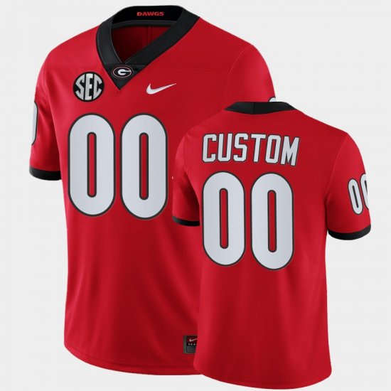 #00 Custom College Football Georgia Game Mens Red Jersey 137672-583