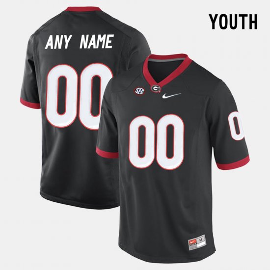 #00 Custom College Limited Football UGA Youth Black Jersey 143734-576