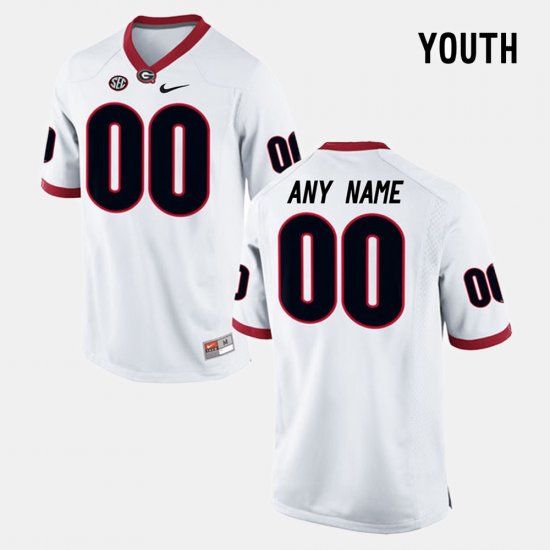 #00 Custom College Limited Football University of Georgia Youth White Jersey 833348-770