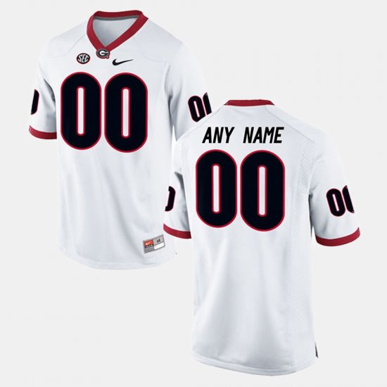 #00 Custom College Limited Football UGA Bulldogs Mens White Jersey 370757-236