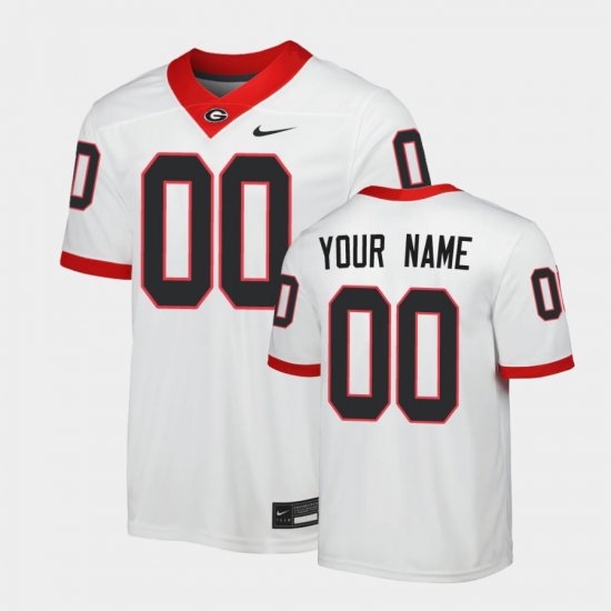#00 Custom Game UGA Men\'s White Jersey 889175-593