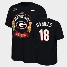 #18 JT Daniels 2021 Orange Bowl University of Georgia Locker Room Men Black T-Shirt 308397-592