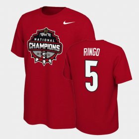 #5 Kelee Ringo 2021 National Champions University of Georgia Celebration Mens Red T-Shirt 909761-120