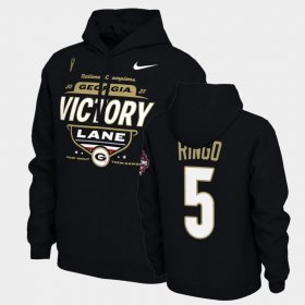 #5 Kelee Ringo 2021 National Champions Georgia Bulldogs Locker Room Mens Black Hoodie 515450-466