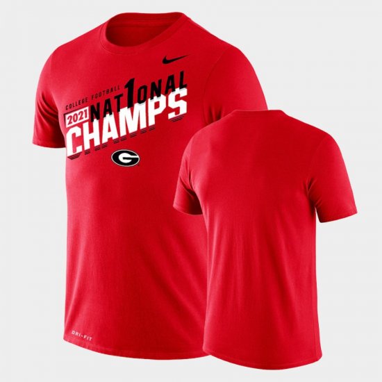 College Football UGA Bulldogs 2021 CFP National Champions Sla Men\'s Red T-Shirt 789783-287