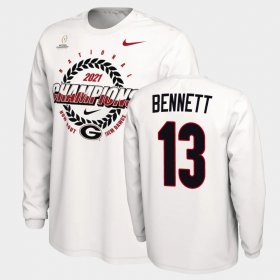 #13 Stetson Bennett 2021 National Champions Georgia Bulldogs Expression Men White T-Shirt 551232-680