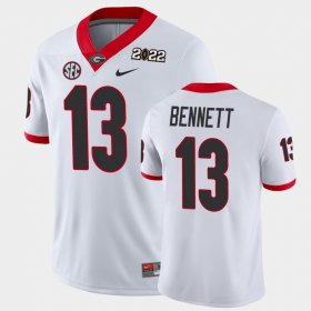 #13 Stetson Bennett 2021 National Champions University of Georgia Game Men White Jersey 681281-389