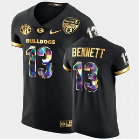 #13 Stetson Bennett 2021 Orange Bowl Georgia Golden Diamond Edition Mens Black Jersey 612925-977
