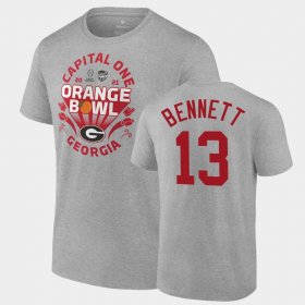 #13 Stetson Bennett 2021 Orange Bowl UGA CFP Men Gray T-Shirt 530932-888