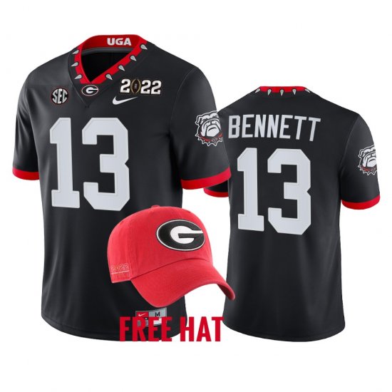 #13 Stetson Bennett College Football UGA Bulldogs 2021 Orange Bowl Champions CFP Men\'s Black Jersey 903048-503