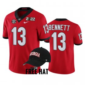 #13 Stetson Bennett College Football Georgia 2021 Orange Bowl Champions CFP Mens Red Jersey 472660-843