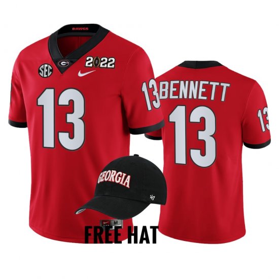 #13 Stetson Bennett College Football Georgia 2021 Orange Bowl Champions CFP Mens Red Jersey 472660-843