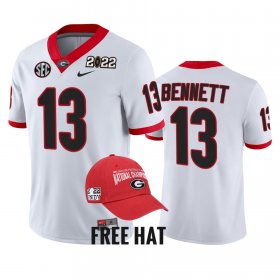 #13 Stetson Bennett College Football Georgia 2021 Orange Bowl Champions CFP Men White Jersey 818082-255