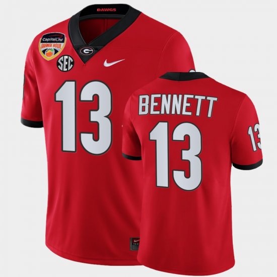 #13 Stetson Bennett 2021 Orange Bowl Georgia Bulldogs College Football Playoff Mens Red Jersey 242599-541