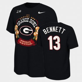 #13 Stetson Bennett 2021 Orange Bowl UGA Locker Room Men's Black T-Shirt 914131-189