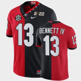 #13 Stetson Bennett College Football UGA 2022 National Championship Split Edition Mens Black Jersey 523557-912